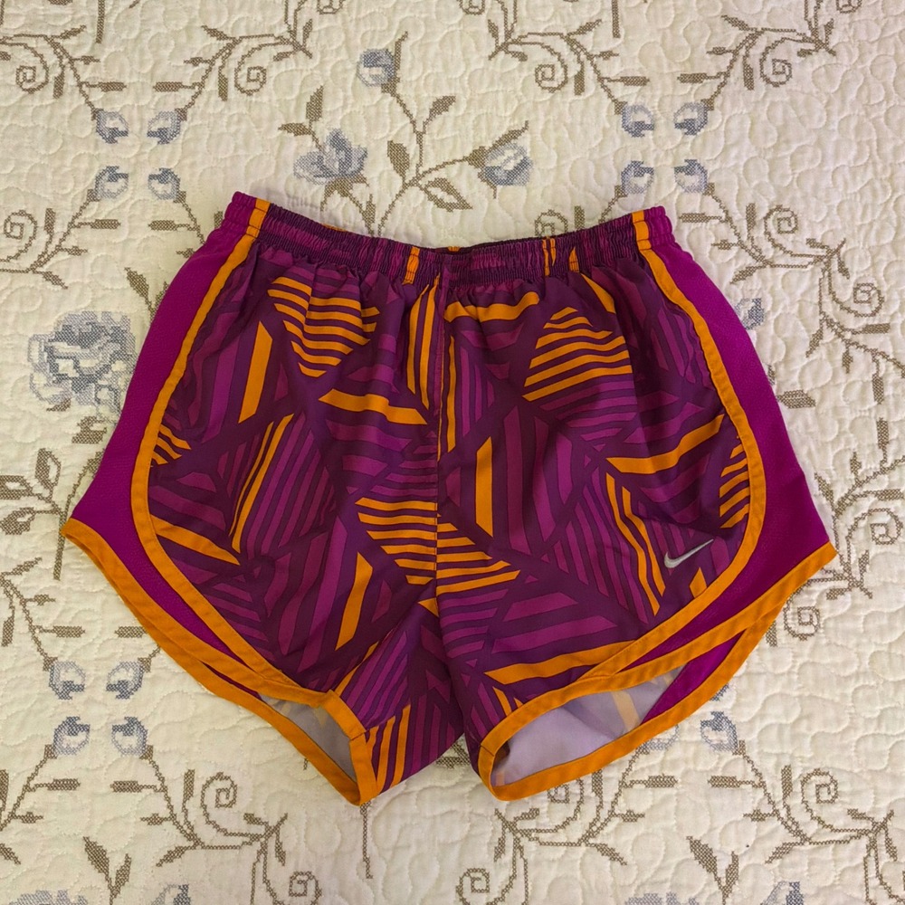 Nike Running Shorts Womens Small Purple Excellent Geometric Dri-FIT